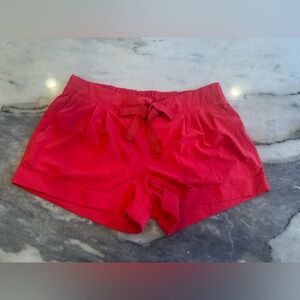 EUC‎ Lululemon Size 10 Red Women's Roll Up Elastic Waist Shorts